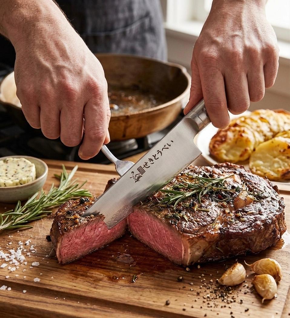 Cuțit de feliat și tranșat Sekitobei Carving Knife, 18.3 cm, otel inoxidabil Japonez 3Cr13, maner ergonomic Inox 18/8