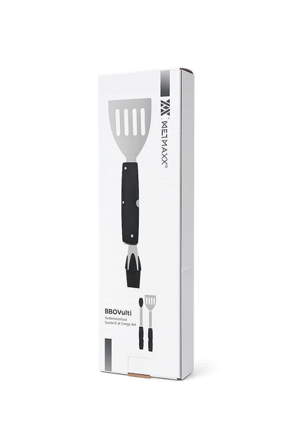Set ustensile gratar 2 în 1, spatulă si pensulă, silicon si oțel inoxidabil, METMAXX BBQ