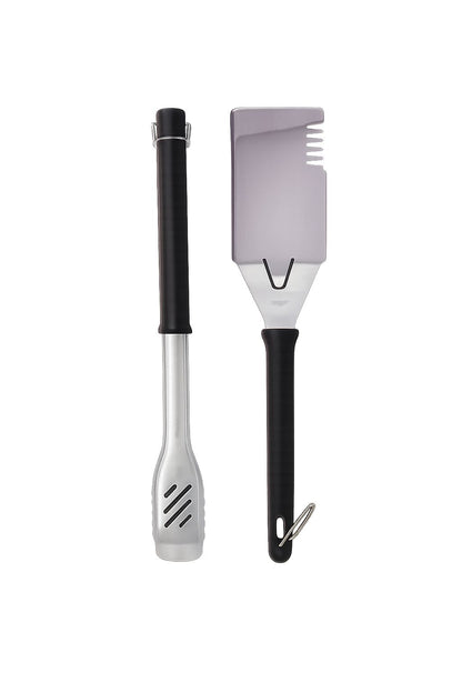 Set ustensile gratar inox 2 piese, clește si spatula multifunctionala BBQ, rezistente la temperaturi inalte, Vaggan