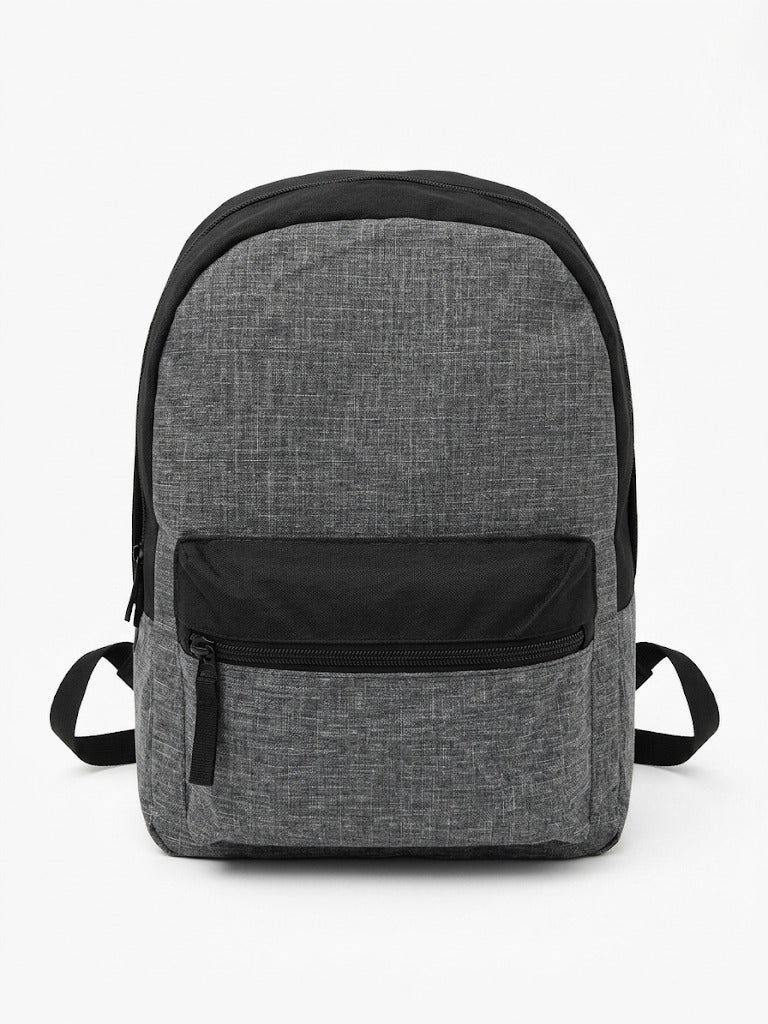 Rucsac scolar si urban gri melanj – ghiozdan casual pentru liceu, facultate si calatorii, compartiment Spatios si design minimalist unisex