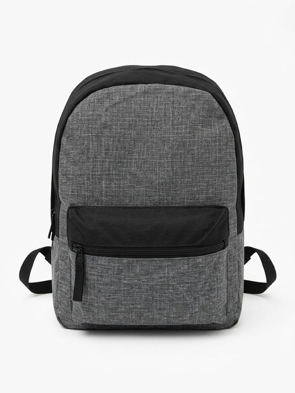 Rucsac scolar si urban gri melanj – ghiozdan casual pentru liceu, facultate si calatorii, compartiment Spatios si design minimalist unisex