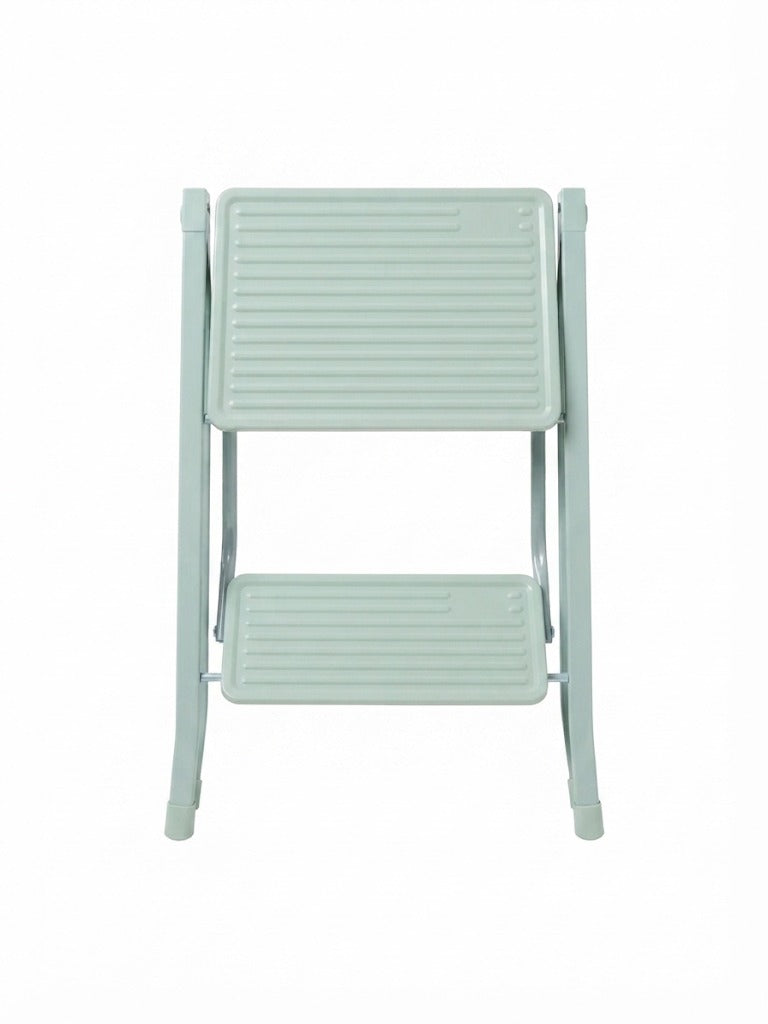 Scara pliabila de uz casnic Blokker, 2 trepte, otel, verde menta/gri, sarcina maxima 150 kg