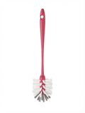 Perie pentru sticle si recipiente Home & Clean, peri rezistenti, maner lung, rosu/alb