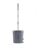 Set mop rotativ cu pedala RotoMop 5.0 gri si coada inox