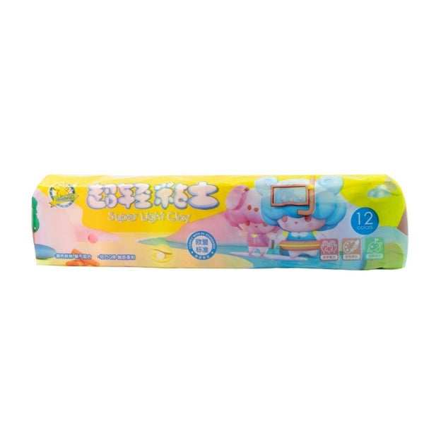 Plastilina, set de 12 culori usoara, cu 3 accesorii