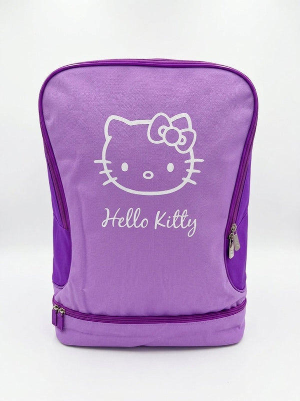Ghiozdan scolar pentru fete Hello Kitty, compartiment inferior izolat/pantofi, bretele buretate reglabile, mov/violet pastel