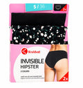Set 2 chiloti Kruidvat Invisible Hipster, 2 culori, negru/negru cu imprimeu, marime S