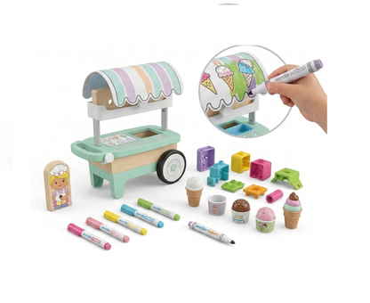Stand de inghetata - Set de joaca, 15 piese, Wonder Makers