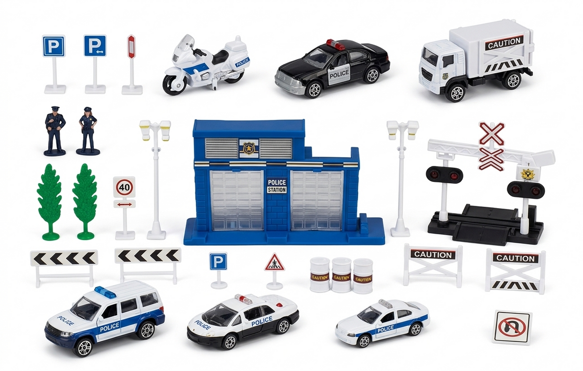 Stație de poliție - Set de joaca, 35 de piese