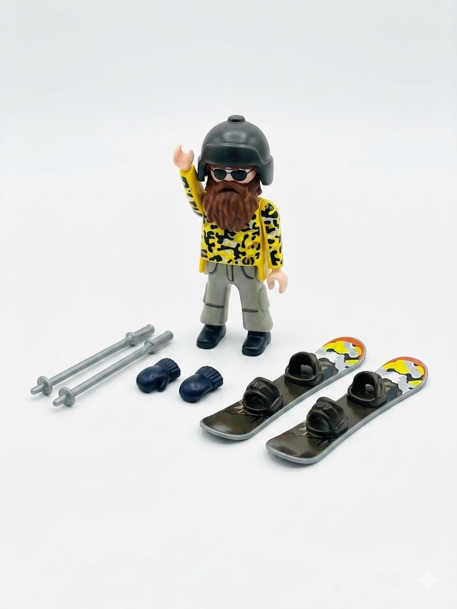 Set playmobil 9284 snowboarder - jucarie interactiva cu placa de snowboard si accesorii