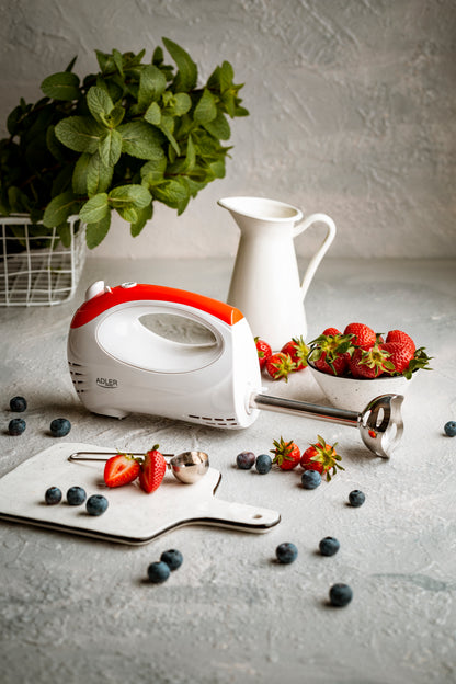 Mixer de mana si blender vertical, 2 in 1, Adler, 300W, 5 viteze