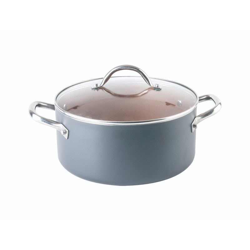 Set 6 piese, 3 vase din aluminiu cu invelis antiaderent , cu ceramica si titan , Grunberg GR6936