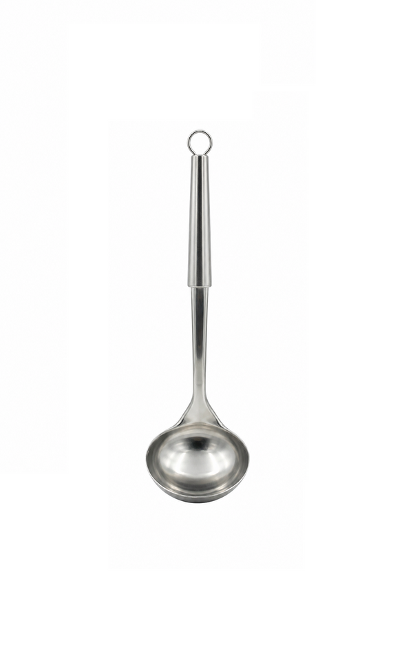 Polonic din otel inoxidabil 33 cm, maner ergonomic si agatatoare, Alpina
