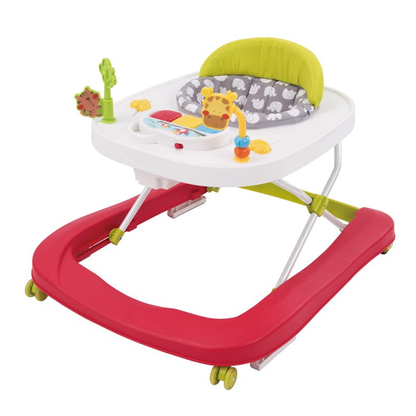 Premergator pliabil pentru copii 2 in 1, Roti din silicon, Frana, Jucarii, Inaltime reglabila, Varsta 6-18 luni, JOLLY KIDS, JK 1508 VRD