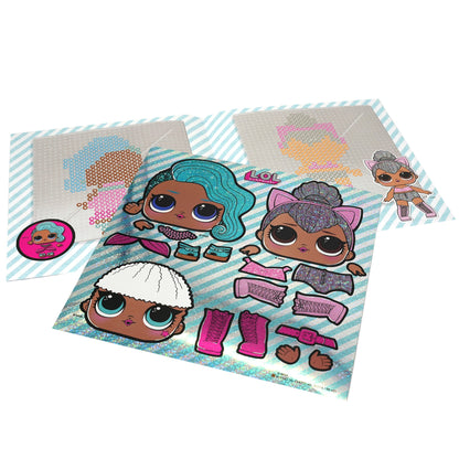 Set broderie joc, cu personajele LOL, cu stickere si placa de suport, 1400 piese, 807949
