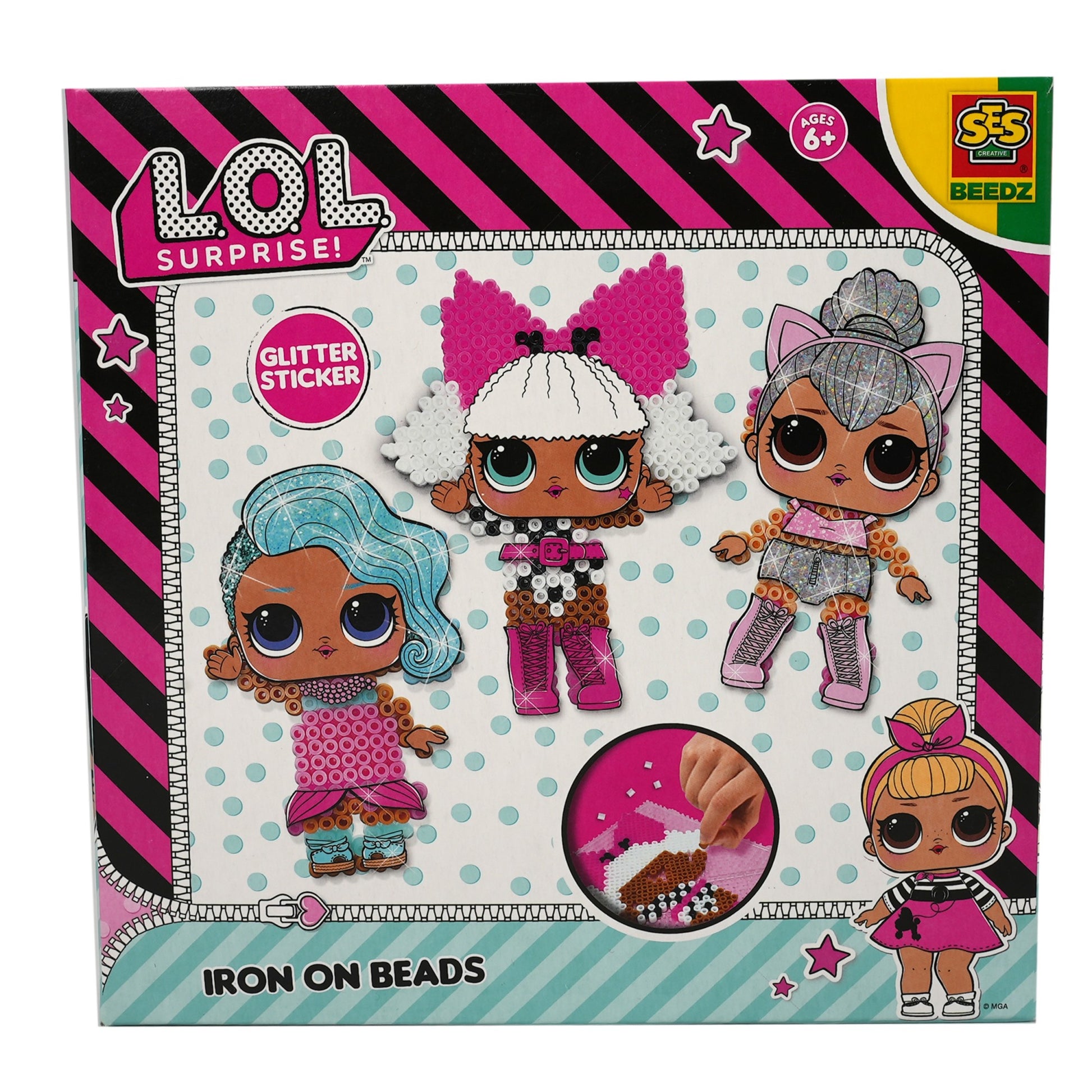 Set broderie joc, cu personajele LOL, cu stickere si placa de suport, 1400 piese, 807949