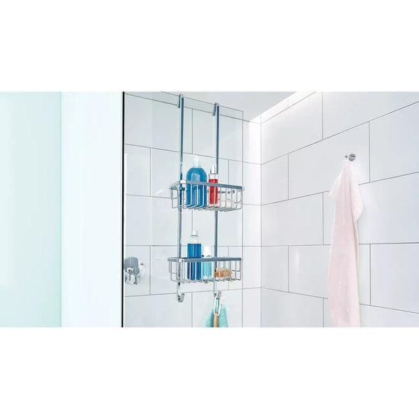 Organizator pentru dus cu 2 rafturi, tesa Aluxx, din aluminiu cromat, 805395