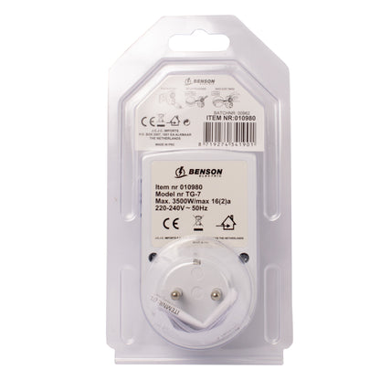 Temporizator priza, 24 ore, 3500W, 16A, BENSON, 808193