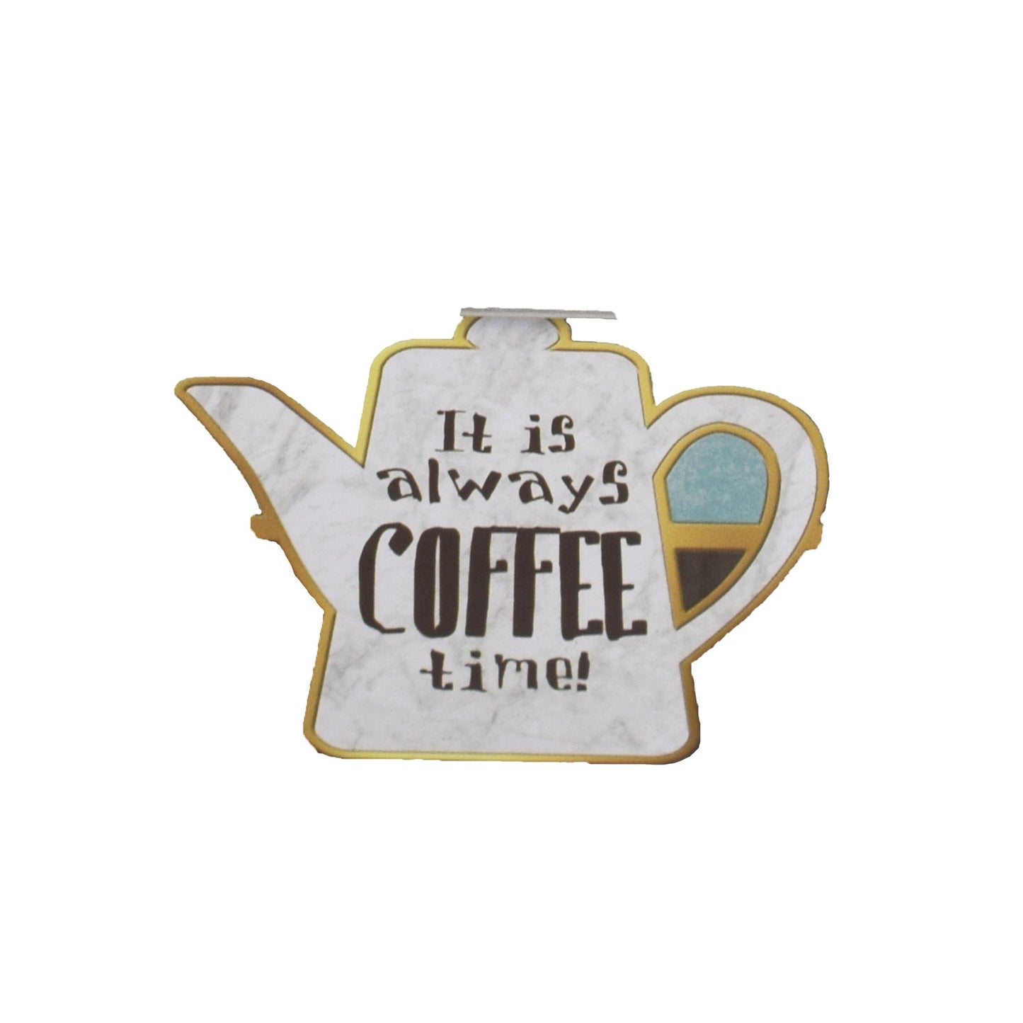 Cutie metalica, dreptunghiulara, cu model 3d cafea, culoare turcoaz, 19 x 13 x 7 cm, 806062