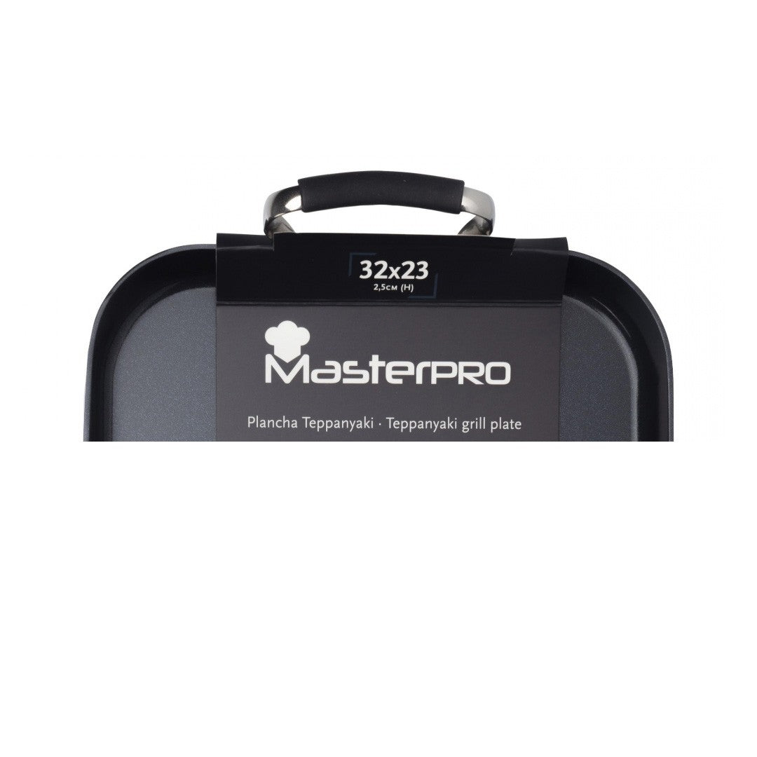 Tava grill, dreptunghiulara, antiaderenta, 32 x 23 x 2.5 cm, Masterpro, 806059