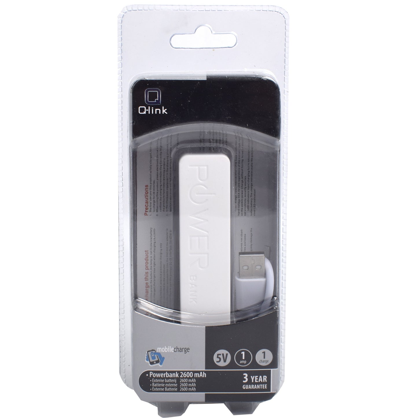 Baterie externa, Power Bank Q-Link, 2600 mAh, 5V 1Amp, 806087