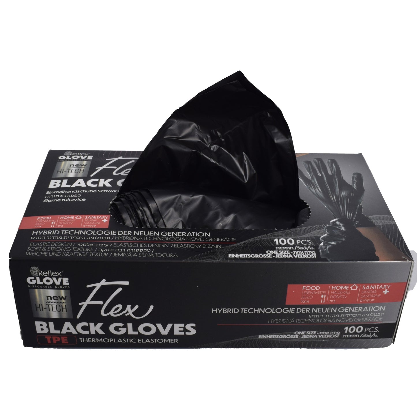 Manusi hybride, negre, 100 buc, one size, 808908