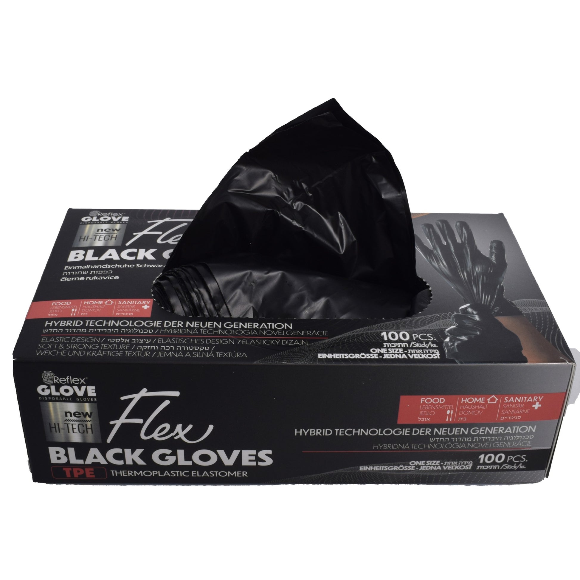 Manusi hybride, negre, 100 buc, one size, 808908