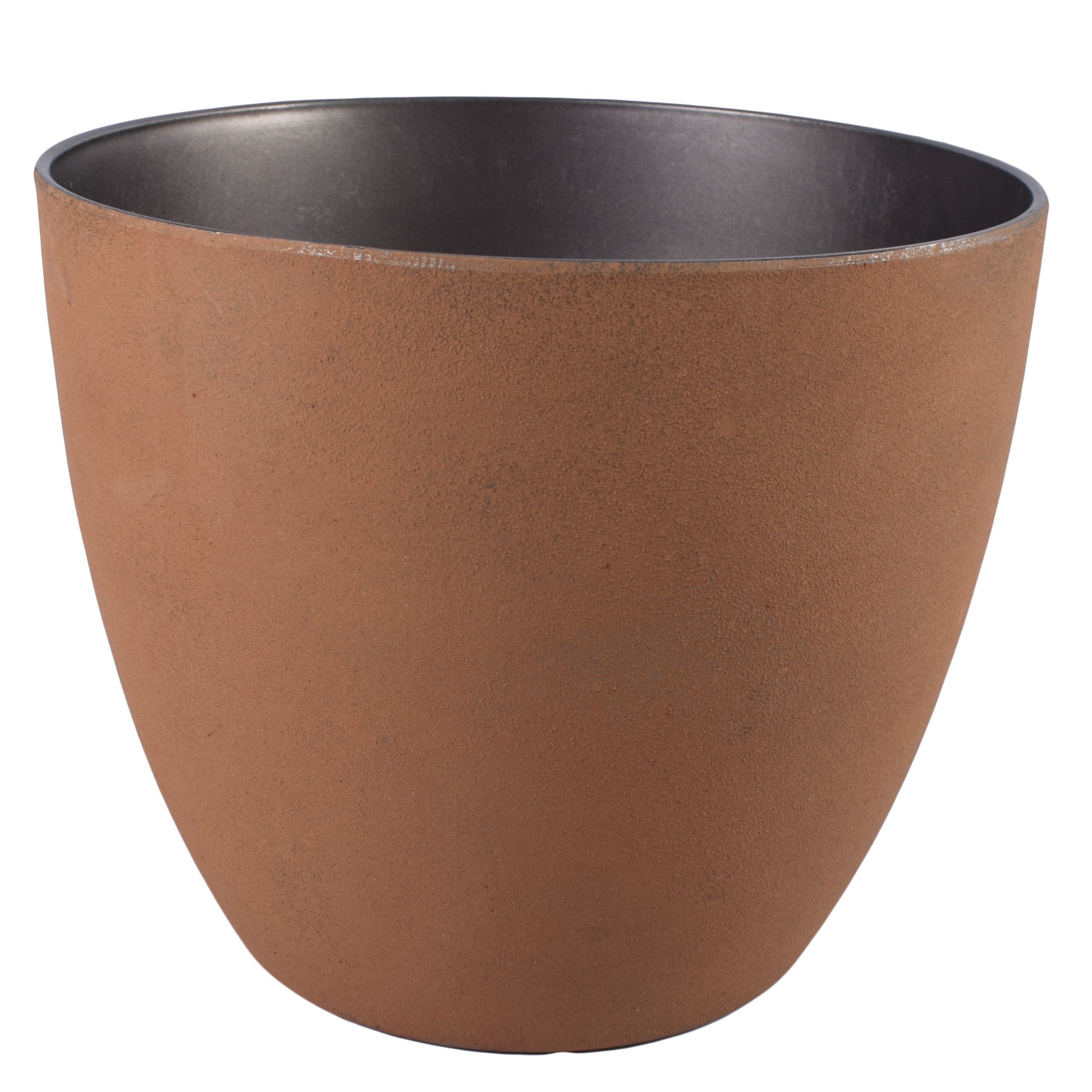 Ghiveci decorativ pentru flori, rotund, maro, capacitate 4l, 21x18 cm, 78967