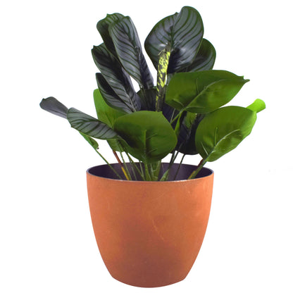 Ghiveci decorativ pentru flori, rotund, maro, capacitate 4l, 21x18 cm, 78967