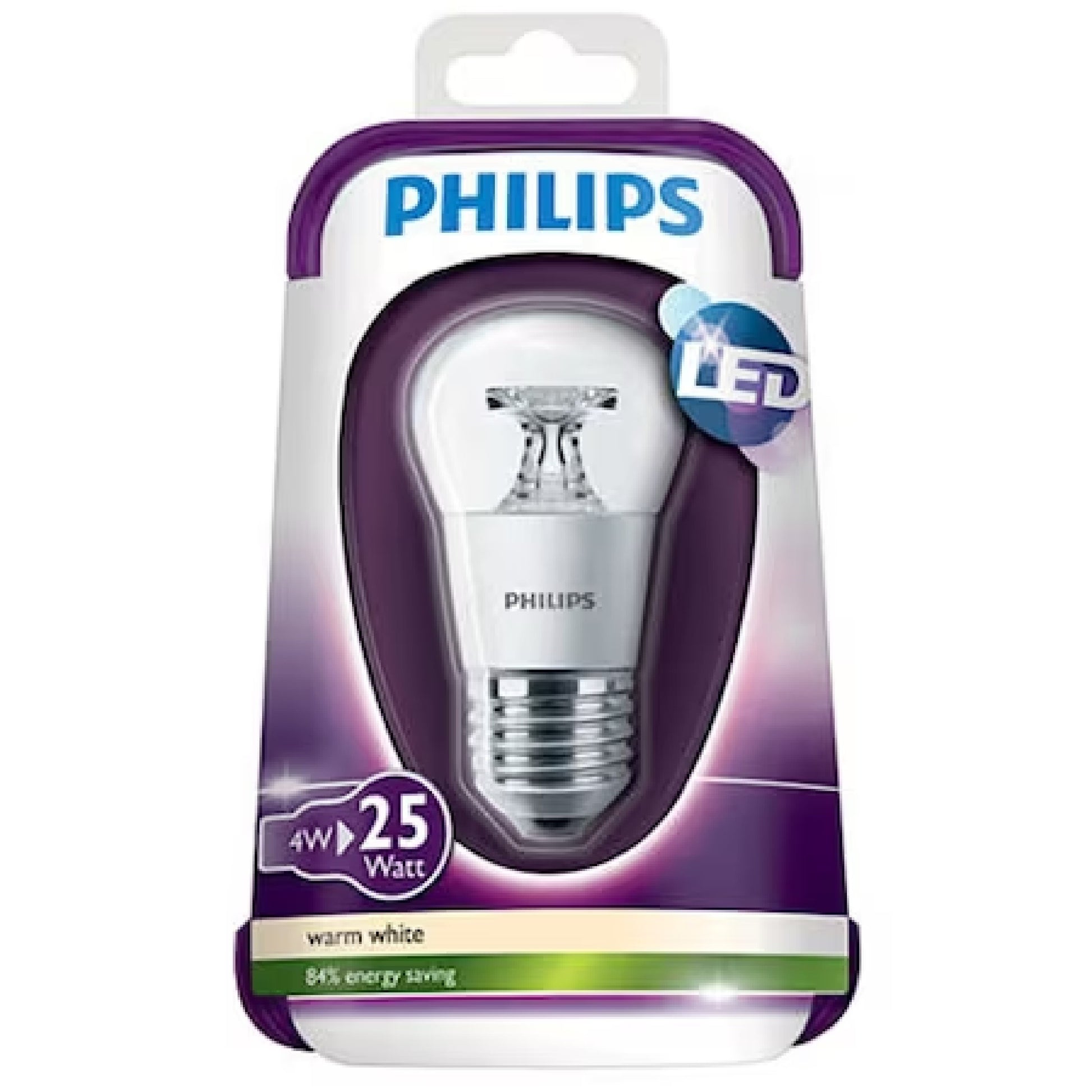 Bec LED Philips, E27, 4W (25W), 250 lm, lumina calda, clar