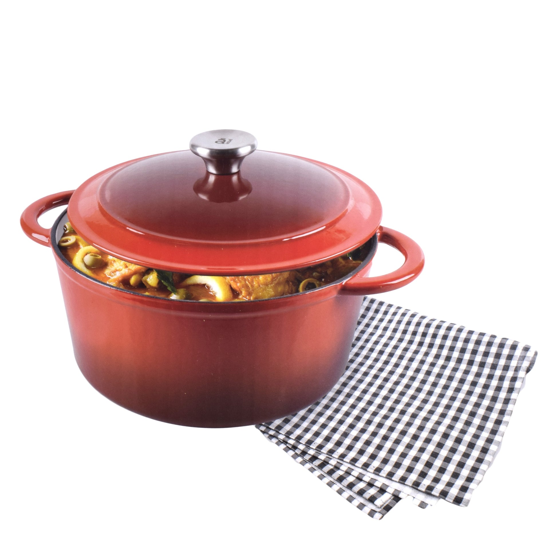 Oala din fonta emailata cu capac Actuel, 9L, 32 cm, Rosu, 19591