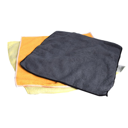 Set 3 lavete microfibra, 35 x 35 cm, gri, galben si portocaliu, 81551