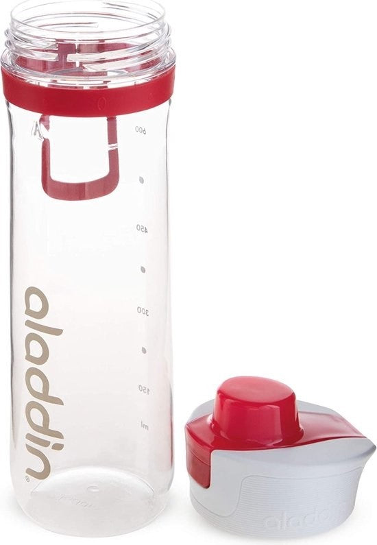 Sticla de apa sport, gradata, cu capac, 800 ml, rosu, 12995