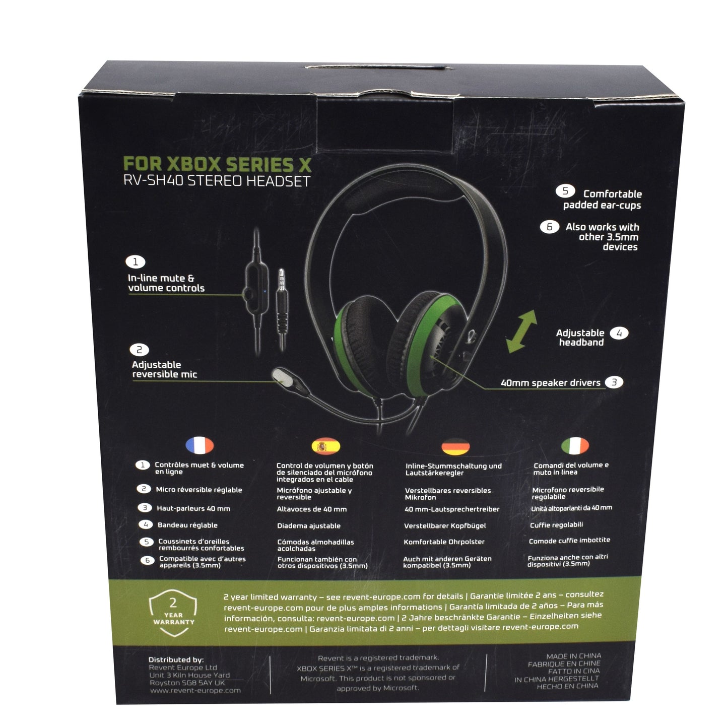 Casti gaming Xbox - RV-XB02 Series X Stereo Headset, microfon, zgomot, redus, control volum, buton mute, verde, 20152