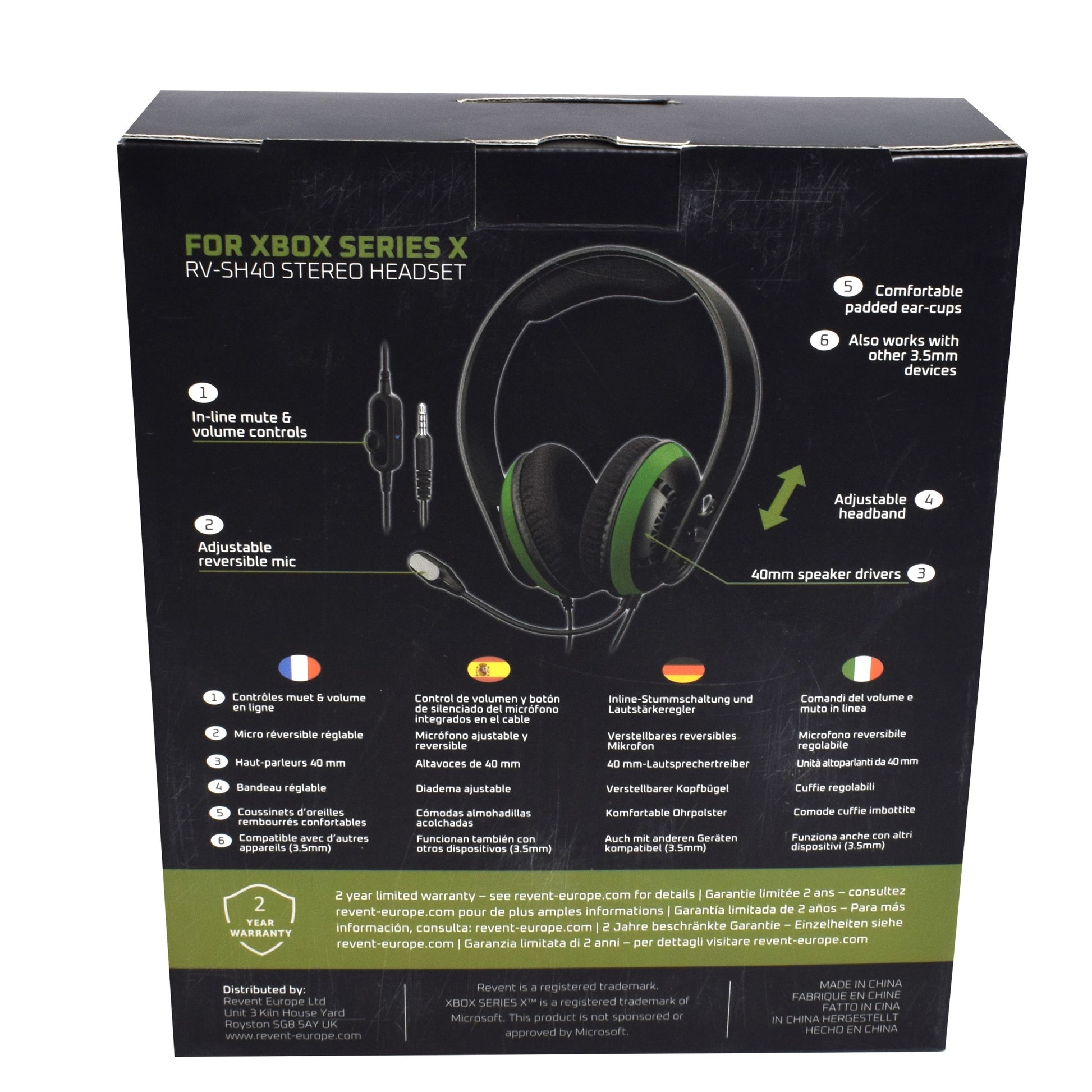 Casti gaming Xbox - RV-XB02 Series X Stereo Headset, microfon, zgomot, redus, control volum, buton mute, verde, 20152