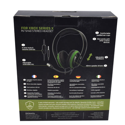 Casti gaming Xbox - RV-XB02 Series X Stereo Headset, microfon, zgomot, redus, control volum, buton mute, verde, 20152