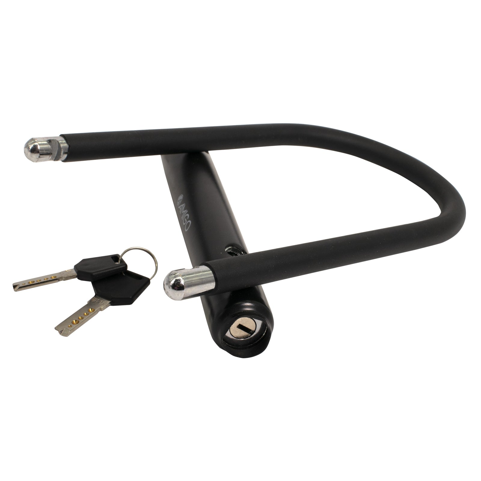 Antifurt bicicleta forma U cu cheie, Amigo, 25 x 20, negru, 98715