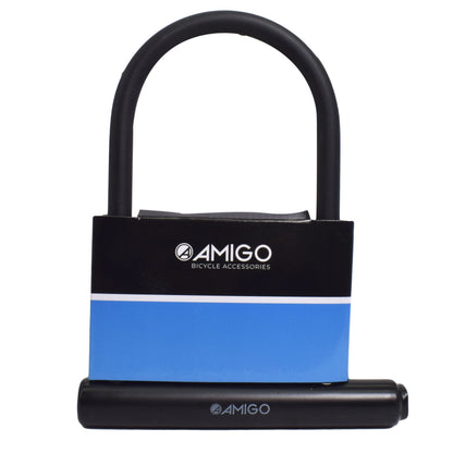 Antifurt bicicleta forma U cu cheie, Amigo, 25 x 20, negru, 98715