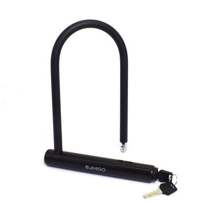 Antifurt bicicleta forma U cu cheie, Amigo, 25 x 20, negru, 98715