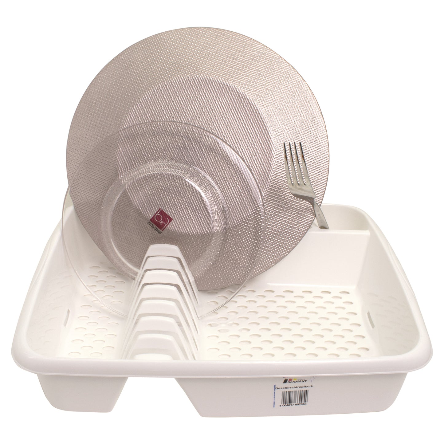 Suport pentru uscarea vaselor, Rival, 37 x 30 x 9 cm, alb, 62954