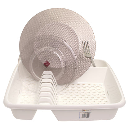 Suport pentru uscarea vaselor, Rival, 37 x 30 x 9 cm, alb, 62954