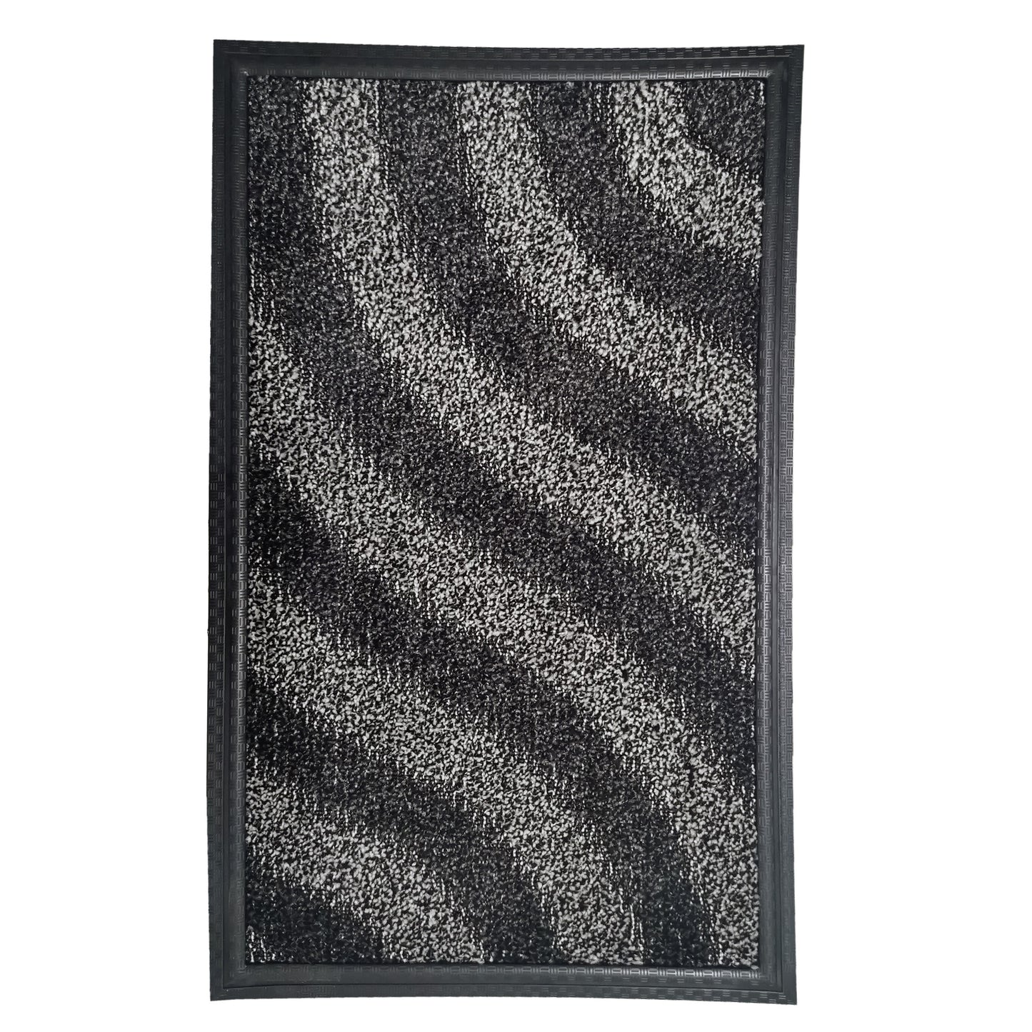 Covoras intrare GermagTrend, 75 x 46 cm, gri, material textil, cauciuc, 58046GYBLK