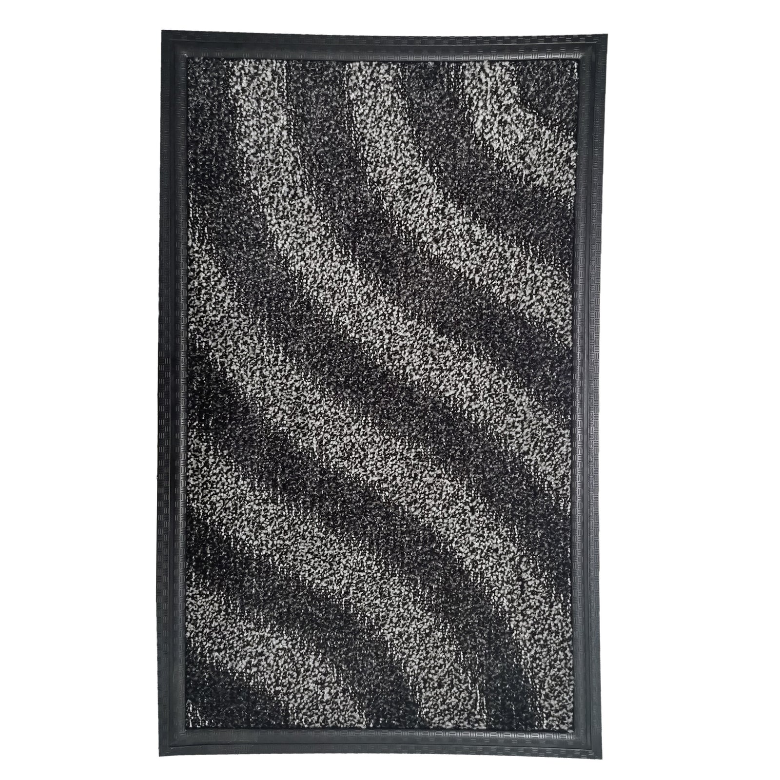 Covoras intrare GermagTrend, 75 x 46 cm, gri, material textil, cauciuc, 58046GYBLK