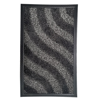 Covoras intrare GermagTrend, 75 x 46 cm, gri, material textil, cauciuc, 58046GYBLK