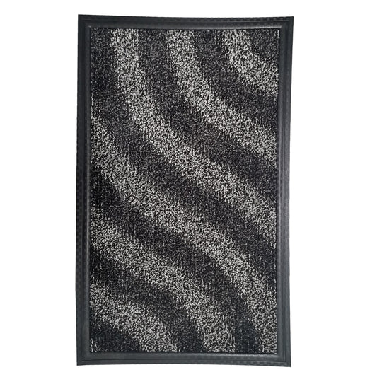Covoras intrare GermagTrend, 75 x 46 cm, gri, material textil, cauciuc, 58046GYBLK