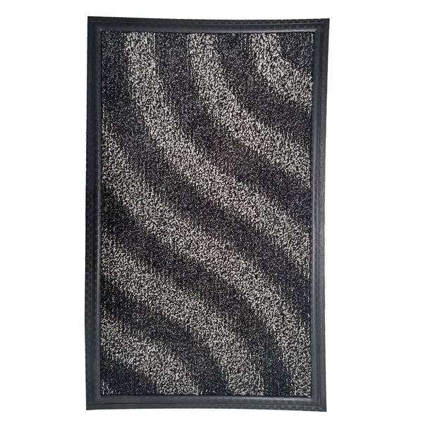 Covoras intrare GermagTrend, 75 x 46 cm, gri, material textil, cauciuc, 58046GYBLK