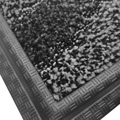 Covoras intrare GermagTrend, 75 x 46 cm, gri, material textil, cauciuc, 58046GYBLK