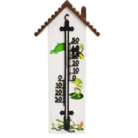 Termometru de camera ,Casuta broscute cu mercur, GermagTrend, alb, 46452