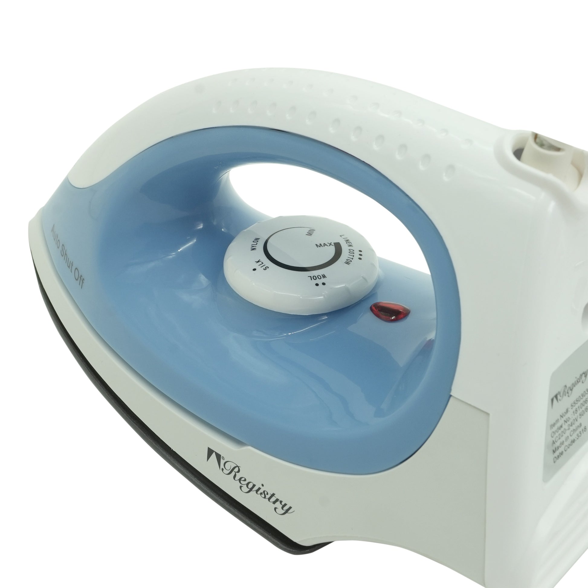 Fier de calcat cu oprire automata, Registry, albastru