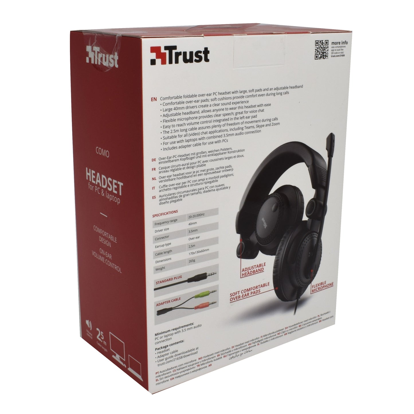 Casti cu microfon Trust Como, Negru